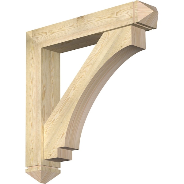 Ekena Millwork Imperial Arts and Crafts Rough Sawn Bracket w/ Offset Brace, Douglas Fir, 8"W x 44"D x 44"H BKT0806X44X44IMP03RDF - main